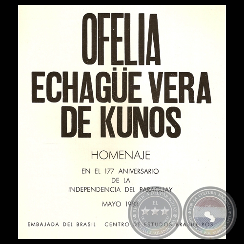 OFELIA ECHAGÜE VERA DE KUNOS, EXPOSICIÓN - MAYO 1988